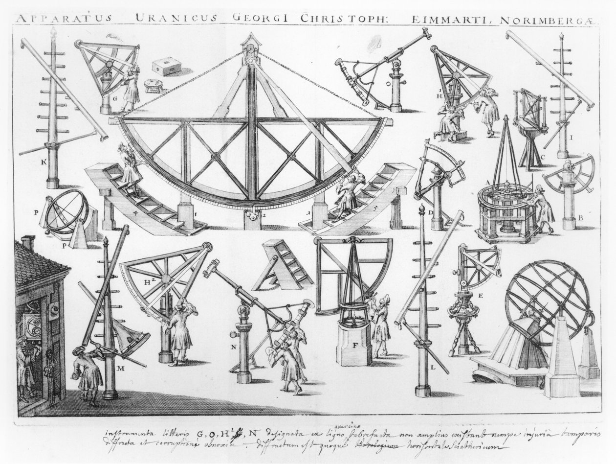 Georg Christoph Eimmart (1638-1705) csillagászati műszerei, az Epistola Eucharistica ad Virum illusztrációja, Martin Knorre, megjelent Wittenbergben 1691-ben alkotó: German School