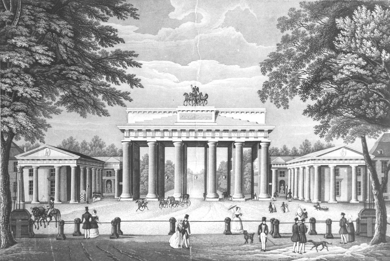 A Brandenburgi kapu Berlinben, a 19. század közepe alkotó: German School