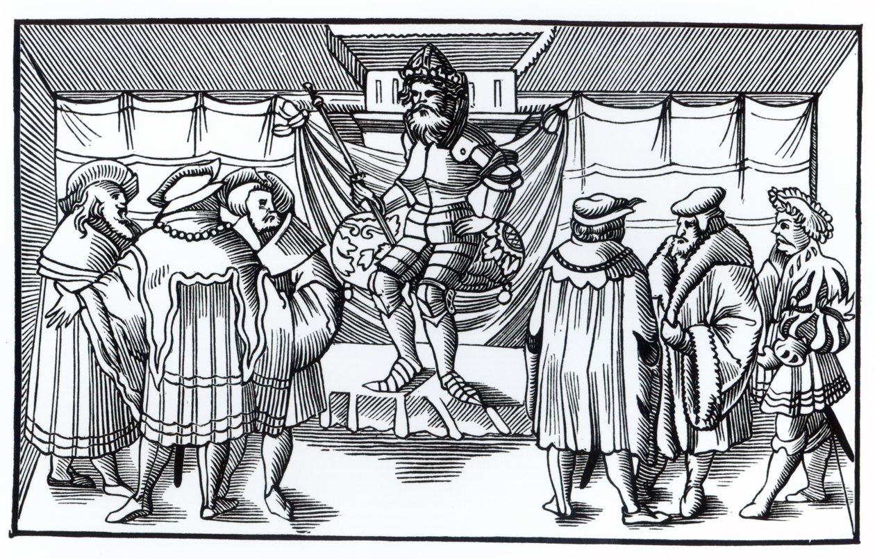 A báró udvara a Cosmographie Universelle of Munsterben megjelent fametszete után 1552-ben jelent meg. alkotó: German School