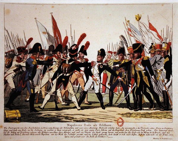 Napóleon vége (1769-1821) tábornokként 1815-ben (színes litho) alkotó: German School