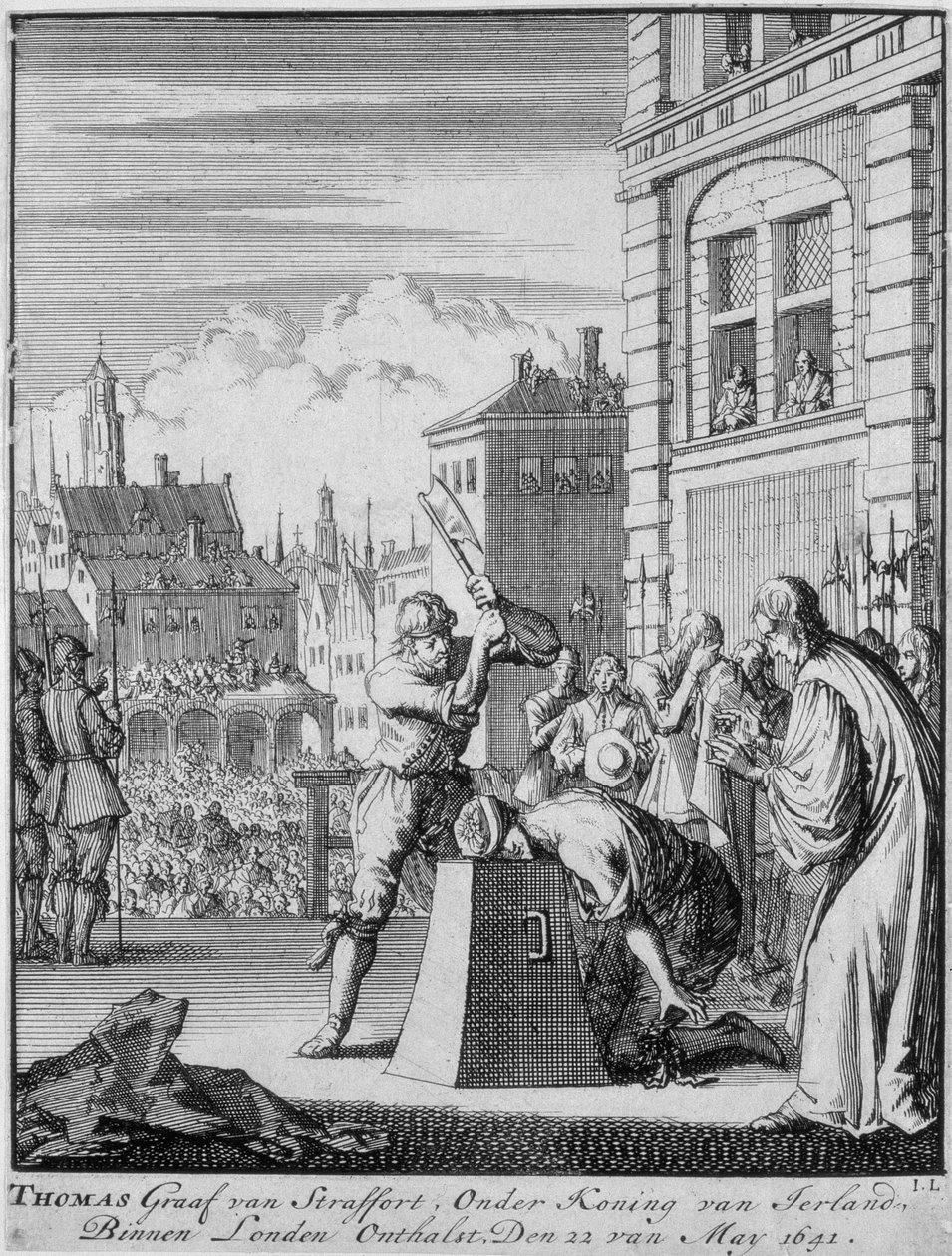 Strafford grófjának (1593-1641) kivégzése a Tower Hillen, 1641. május 12. alkotó: German School
