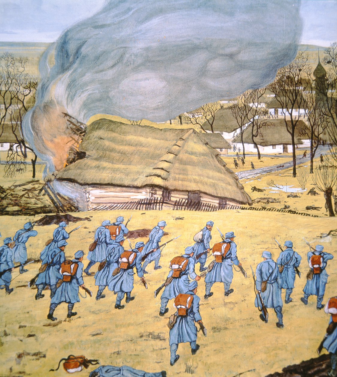 Az első osztrák-magyar Landsturm ezred megtámadja Stady Korciyan szerb falut december 22-én alkotó: German School