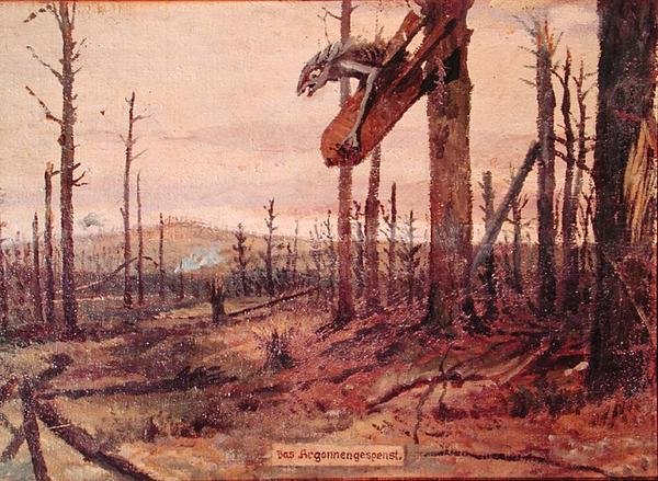Az Argonne-erdők szelleme, 1914-1918 körül (olaj, vászon) alkotó: German School