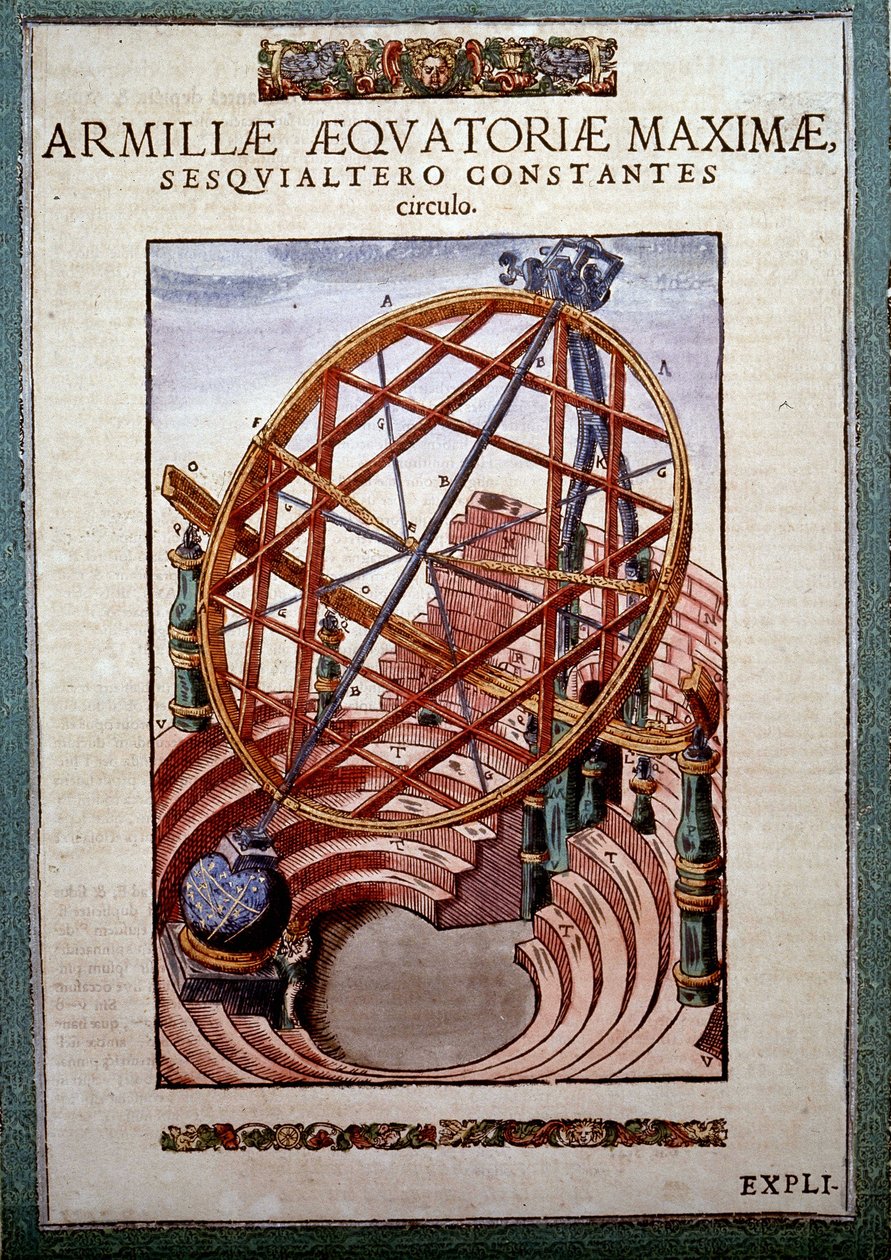 A Nagy Egyenlítői Armil Tycho Brahe (1546-1601), Wandsbeck „Csillagászatában” alkotó: German School