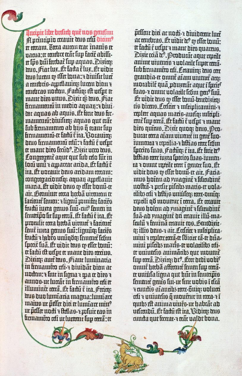 A Gutenberg Biblia, Mainz 1450-55 körül alkotó: German School