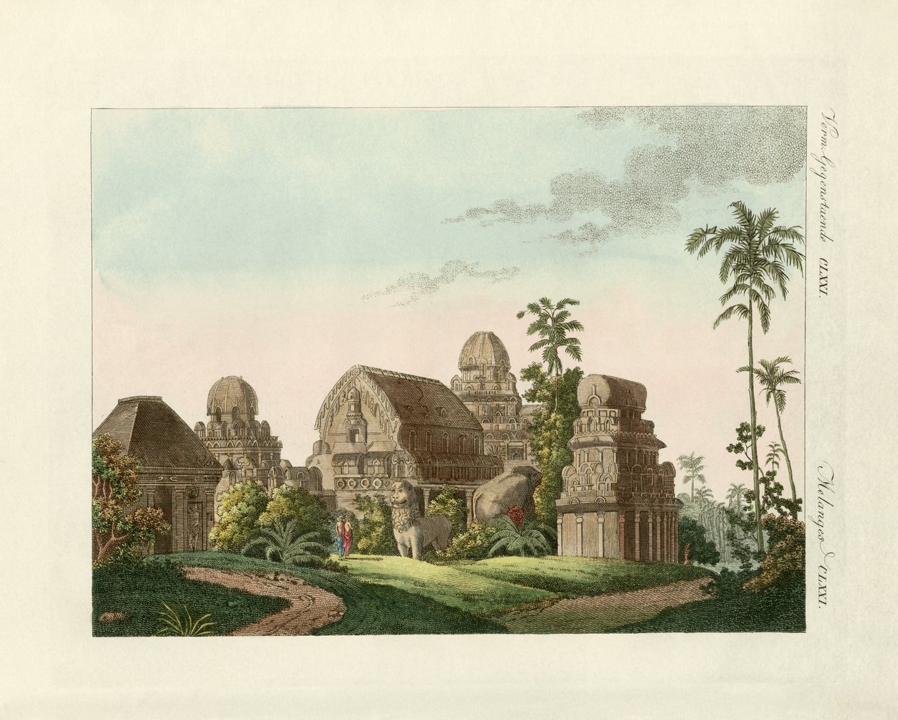 Mahabalipuram indiai pagoda (színes metszet) alkotó: German School