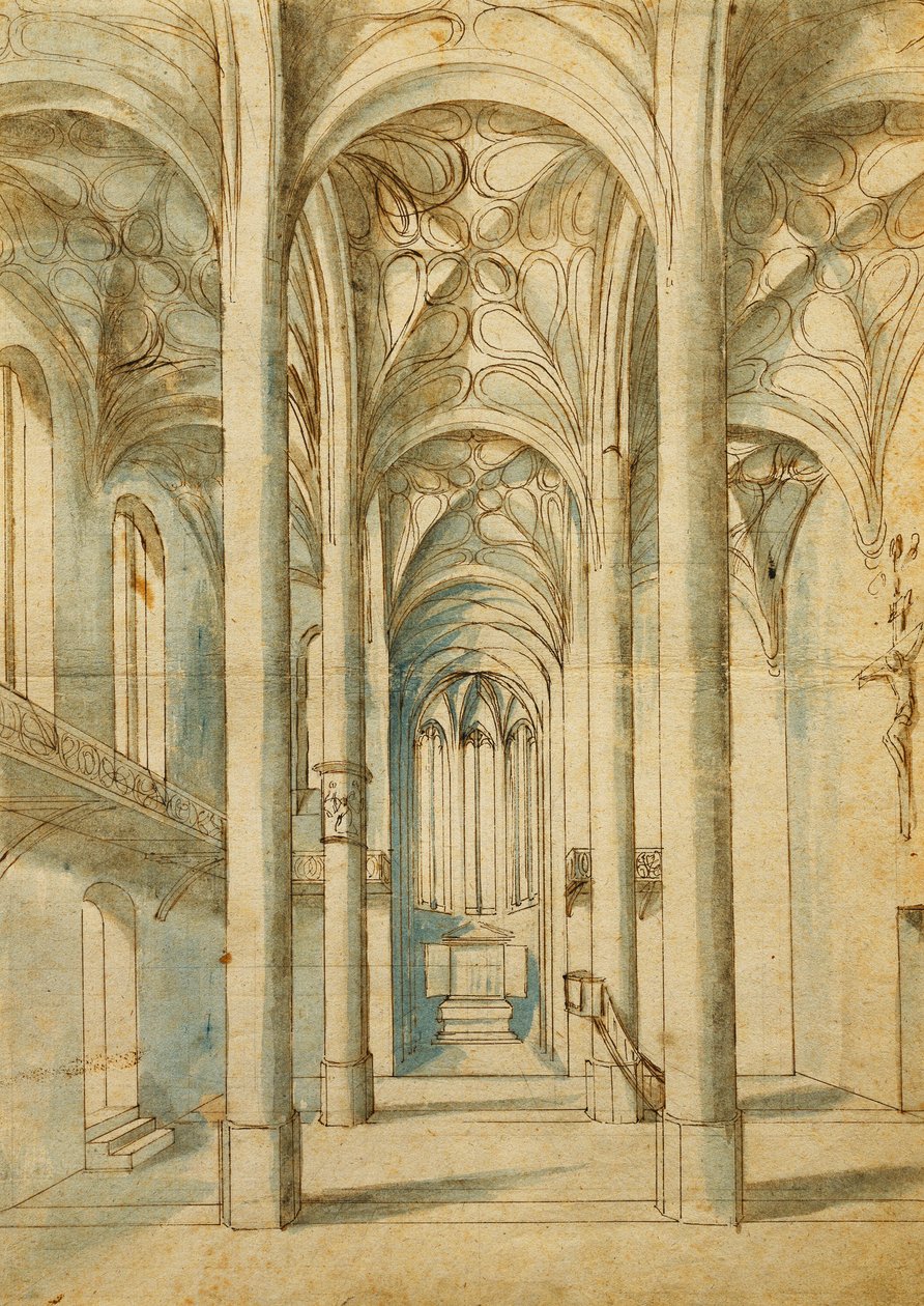 Egy gótikus templom belseje, 1592 alkotó: German School