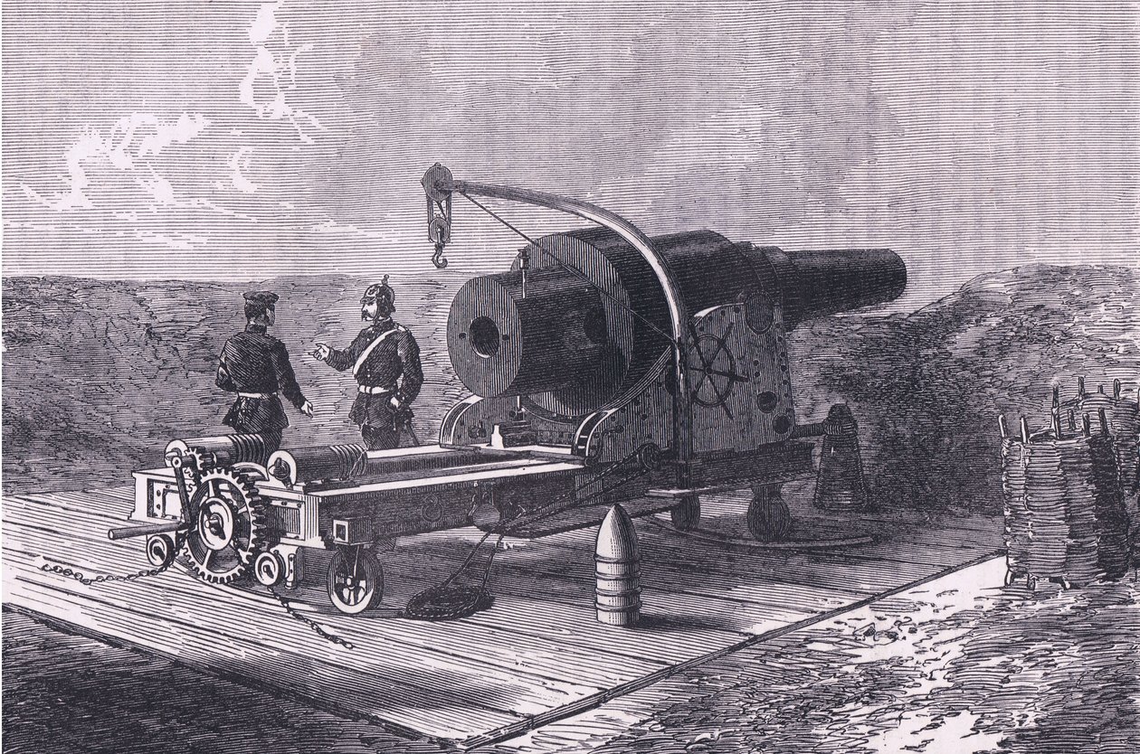 The Krupp Gun, Cassells History of the War Franciaország és Németország között, kiadó: Cassell and Company Limited, 1890 körül (litho) alkotó: German School