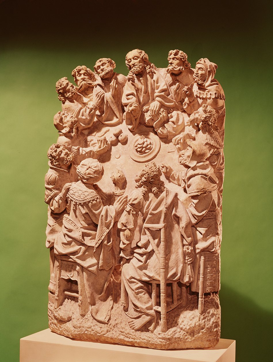 Az utolsó vacsora, 1500-30 körül (mészkő) (a részletekért lásd: 391865) alkotó: German School