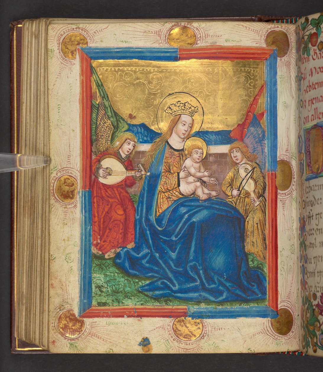 Az alázat Madonnája, Add. MS 24153, f.76v (tinta és szín pergamenre) alkotó: German School