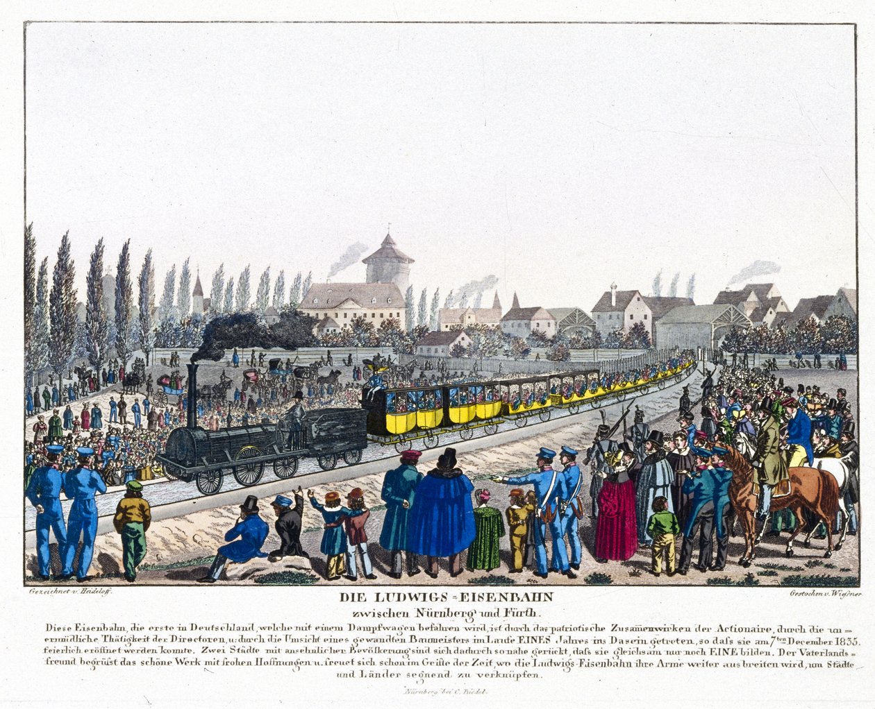 A Nürnberg-Furth vasút megnyitása, 1835. december 7 alkotó: German School