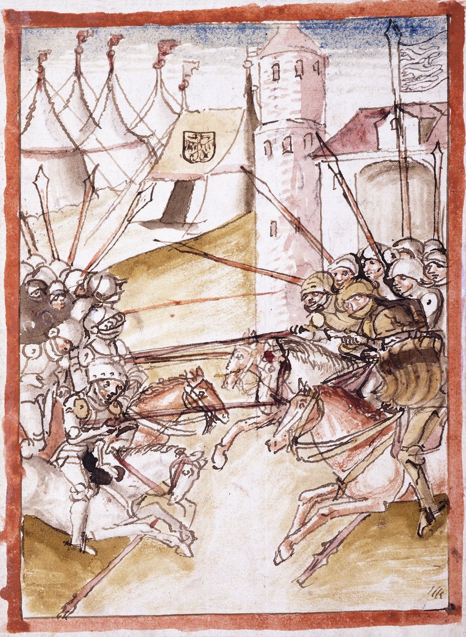 A rómaiak megtámadják Augsburgot, 1490 körül alkotó: German School