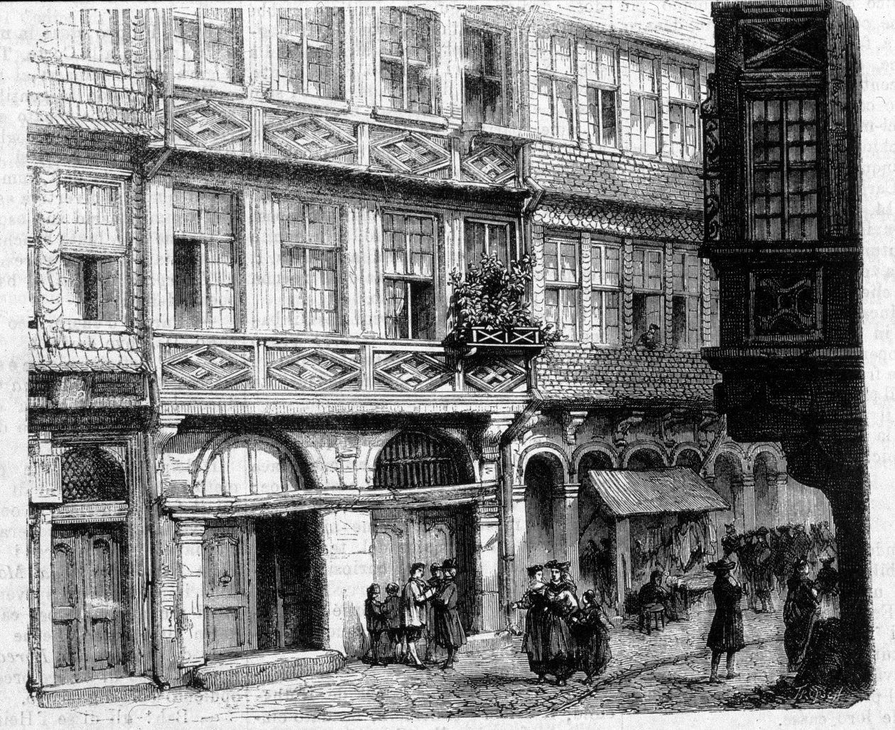 A Rothschild-ház a gettóban, Frankfurt (metszet) alkotó: German School