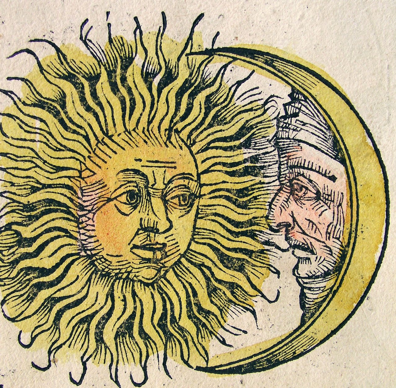 A Nap és Hold, megjelent a Nürnbergi Krónikában, 1493 alkotó: German School