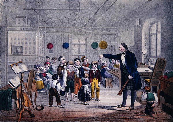 A falu iskolamestere, 1850 körül (színes litó) alkotó: German School