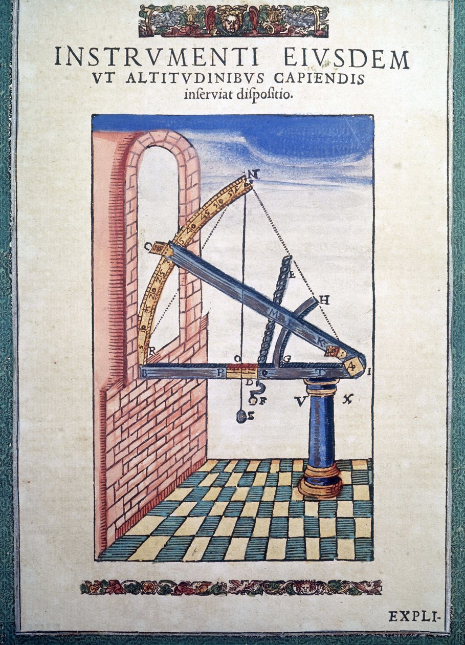 Tycho Brahe (1546 - 1601), Wandsbeck csillagászati ​​szextánsa az "Astronomy instituted"-ben alkotó: German School