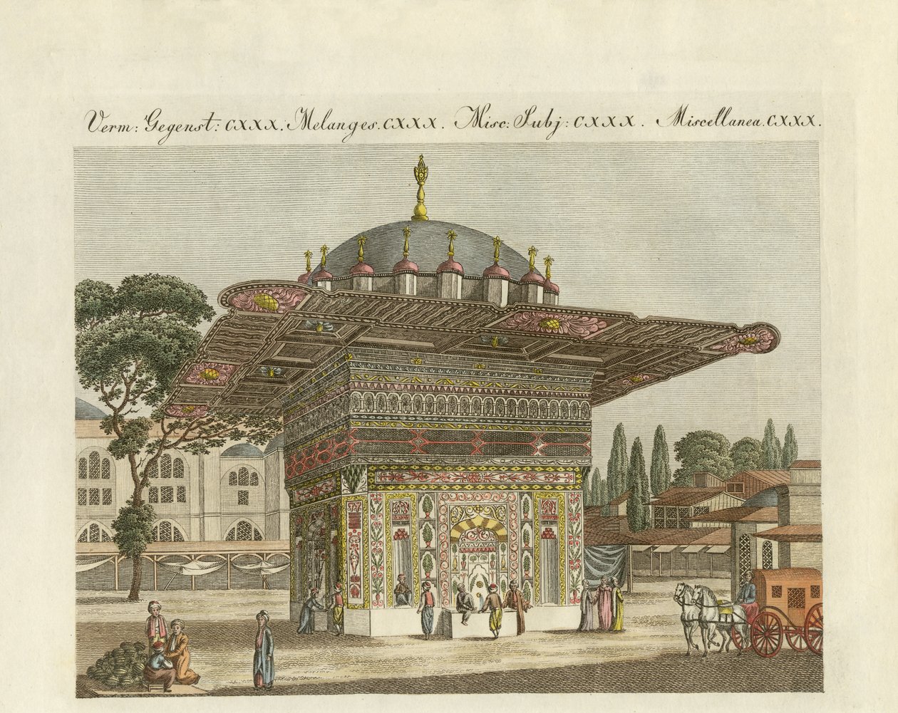 A konstantinápolyi Top-Hané szökőkút (színes metszet) alkotó: German School