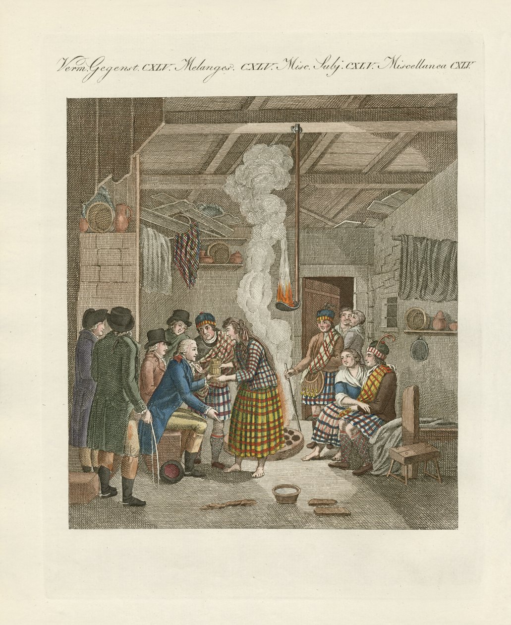 A hegyvidéki, vagy Skócia északi részének lakói (színes metszet) alkotó: German School