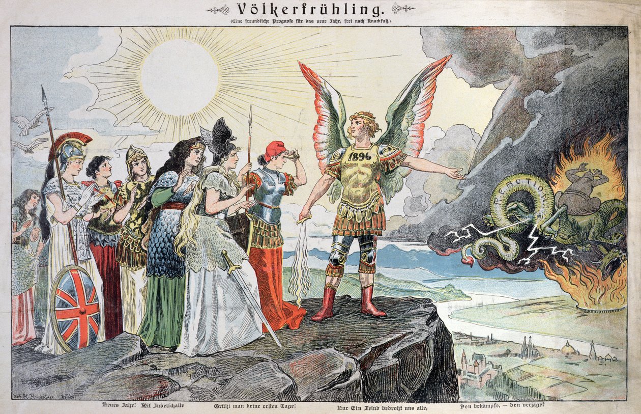 Európa népe a tavaszi időben, 1896 alkotó: German School