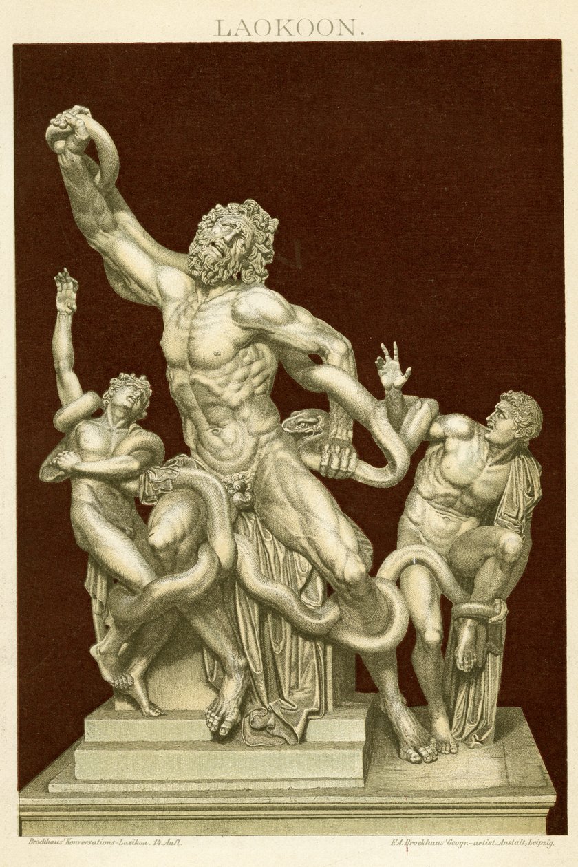 Laocoön és fiai szobra 1890 körül (színes kromolitográfia) alkotó: German School