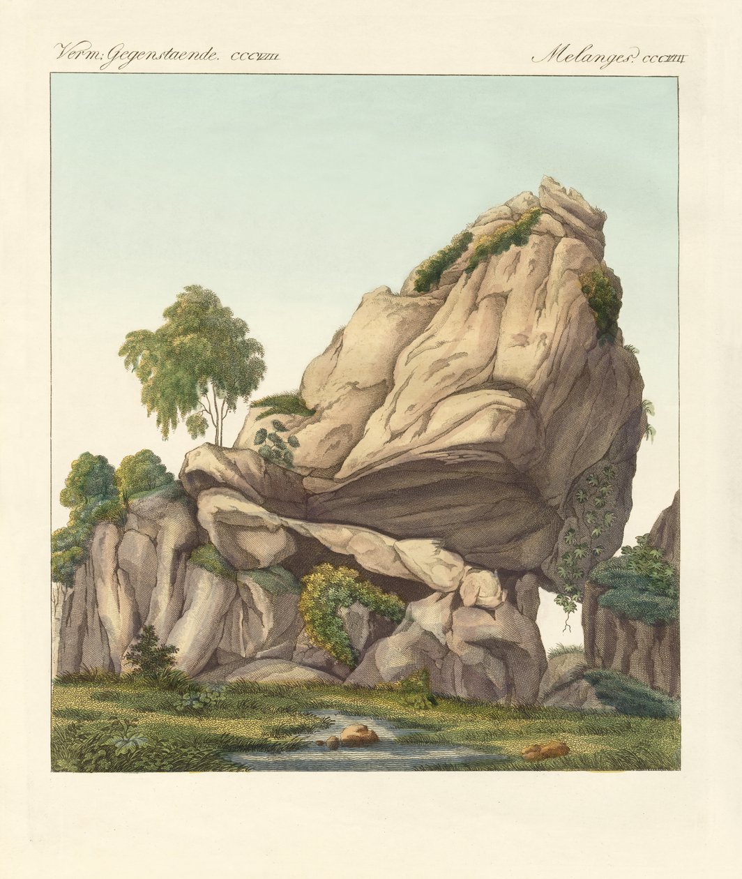 Az állítólagos megkövesedett Fontainebleau-i Reuter (színes metszet) alkotó: German School