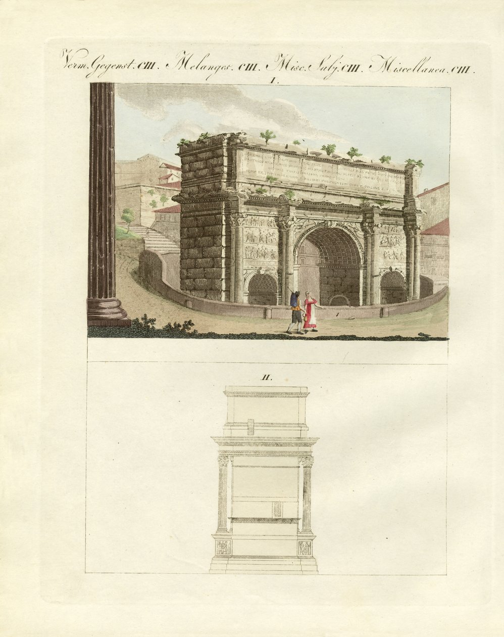 Septimius Severus császár diadalíve (színes metszet) alkotó: German School