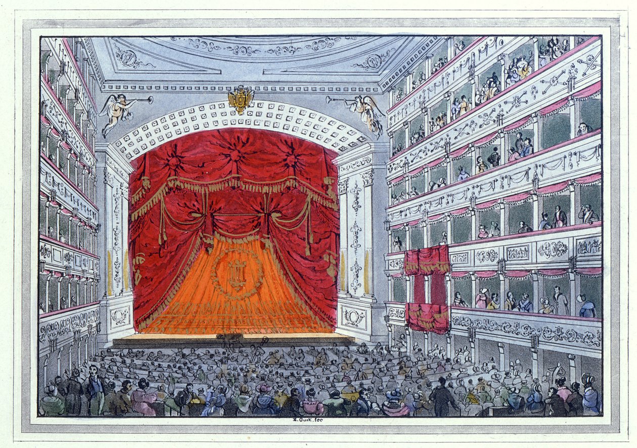 Theatre am Karntnertor Vienna (akvatinta) alkotó: German School