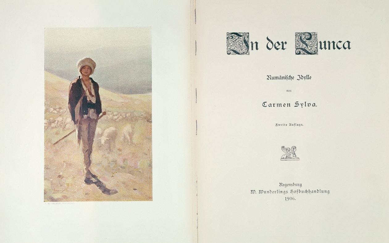 Carmen Sylva In der Lunca című regényének címlapja, Regensburgban 1906 alkotó: German School
