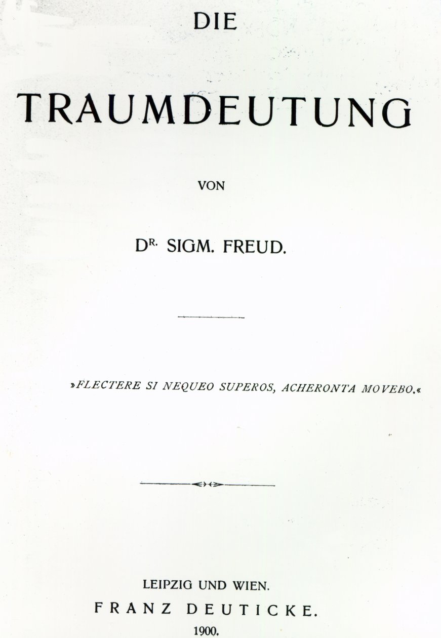 Sigmund Freud Die Traumdeutung címlapja, 1899-ben (nyomtatott) alkotó: German School