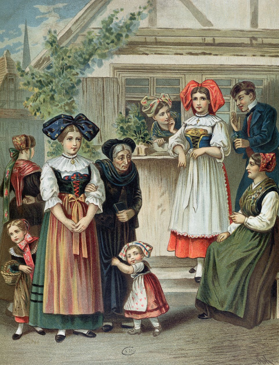 A strasbourgi régió népviselete, c. 1870-80 alkotó: German School