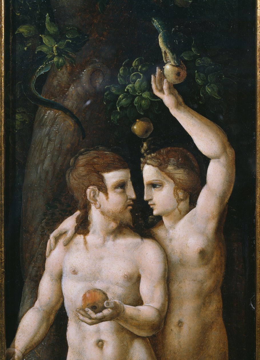 A Teremtés triptichonja, Ádám és Éva, bal oldali panel (részlet) (lásd még: 346194, 346195) alkotó: German School