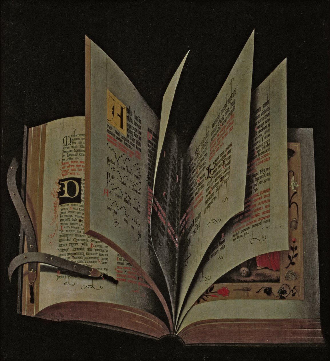 Trompe loeil egy nyitott kéziratról alkotó: German School