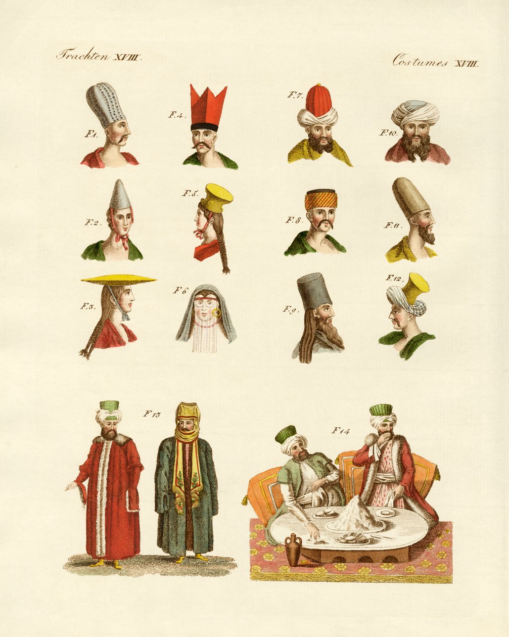 Török népviselet (színes metszet) alkotó: German School