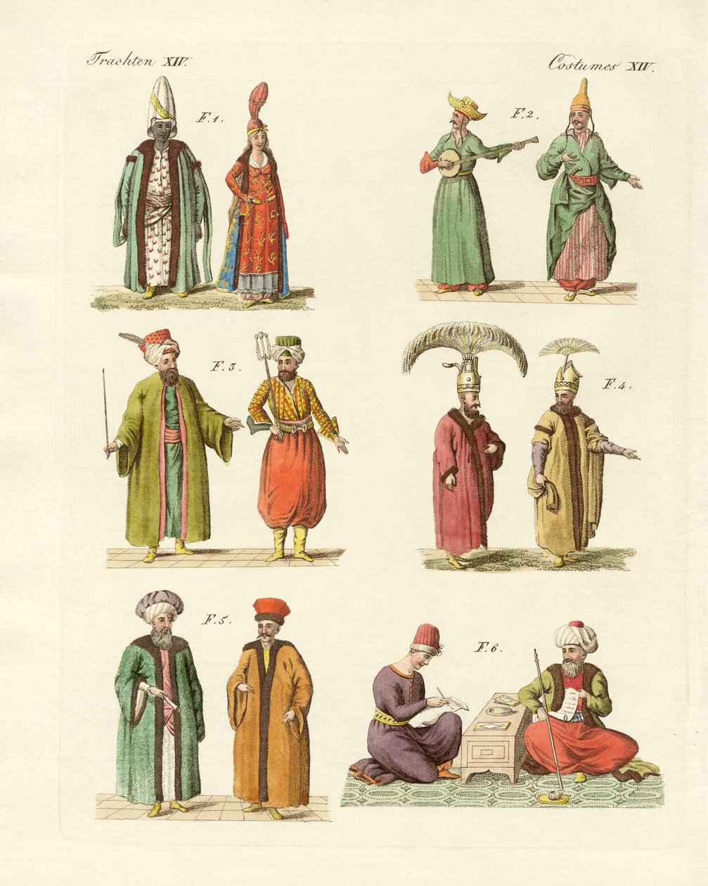 Török népviselet (színes metszet) alkotó: German School