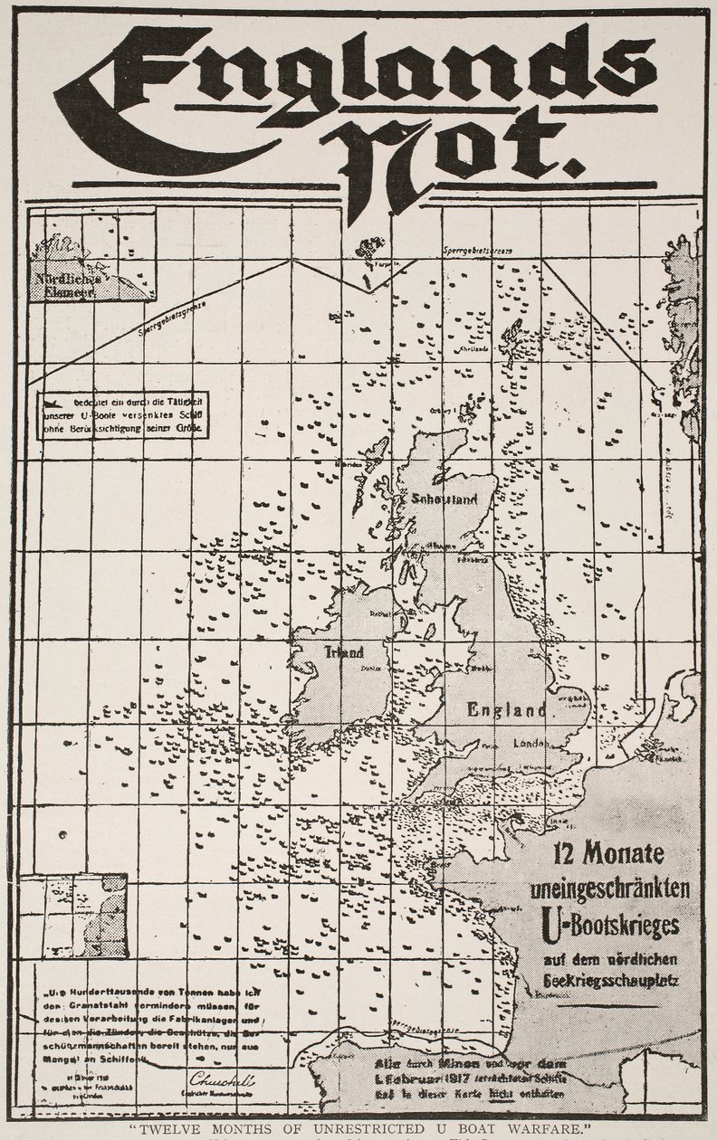 Tizenkét hónap korlátlan U Boat Warfare, 1917-1919 alkotó: German School