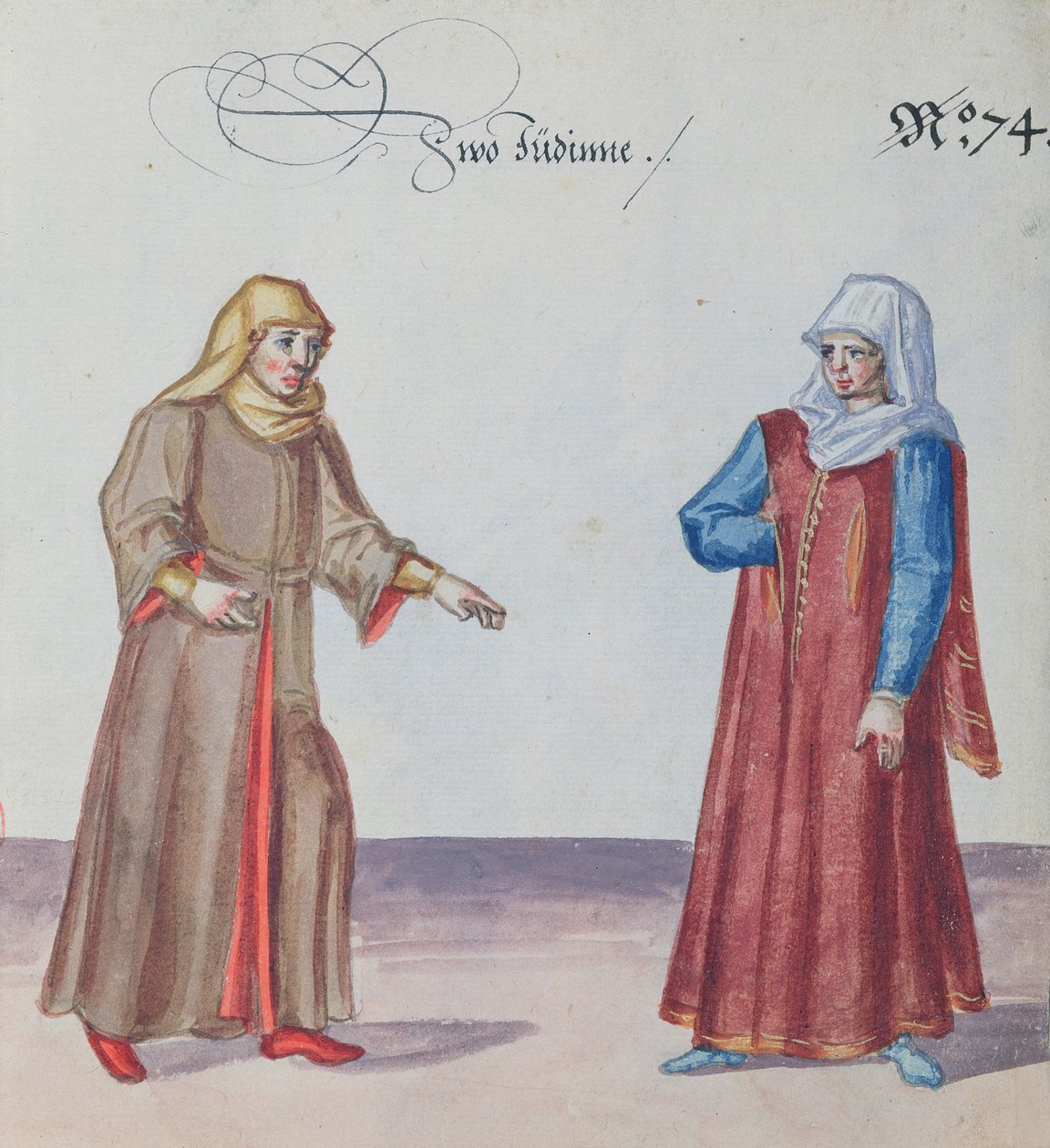 Két zsidó nő, 1600 körül (wc papíron) alkotó: German School