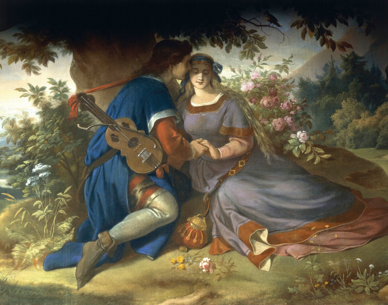 "A hársfa alatt, a jókoron...", a Lohengrin Saga (falfestmény) alkotó: German School