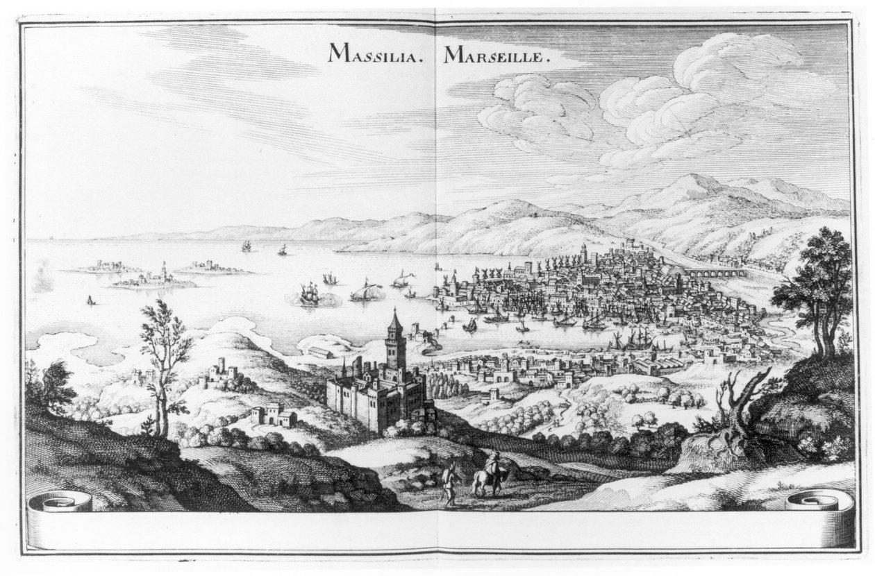 Marseille látképe, Martin Zeiller Topographia Galliae-jából, 1655-61 alkotó: German School