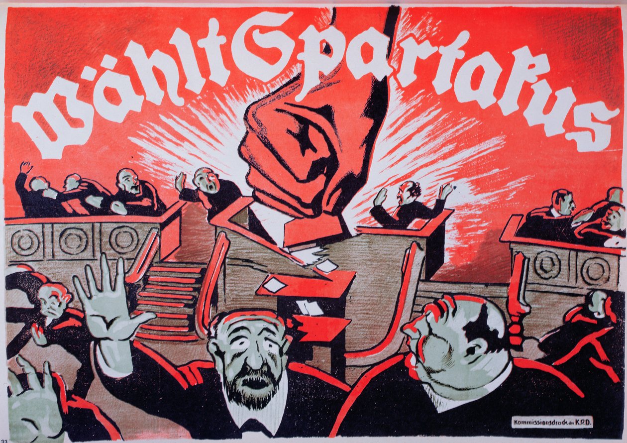 Votez Spartacus, Spartacista Liga választási plakát, 1918 alkotó: German School