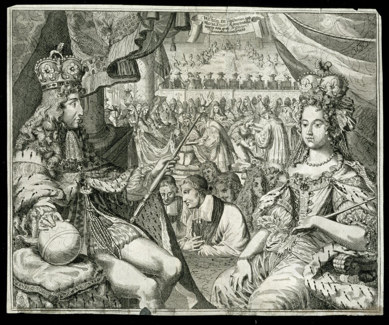 III. Vilmos (1650-1702) és II. Mária (1662-94) Nagy-Britannia és Írország királya és királynője 1689-től, 1689 körül alkotó: German School