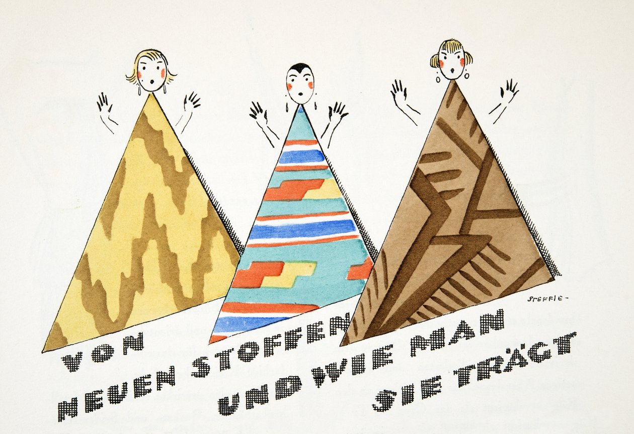 "von neuen stoffen und wie man sie trägt" a Styl, pub.1922-ből (pochoir print) alkotó: German School