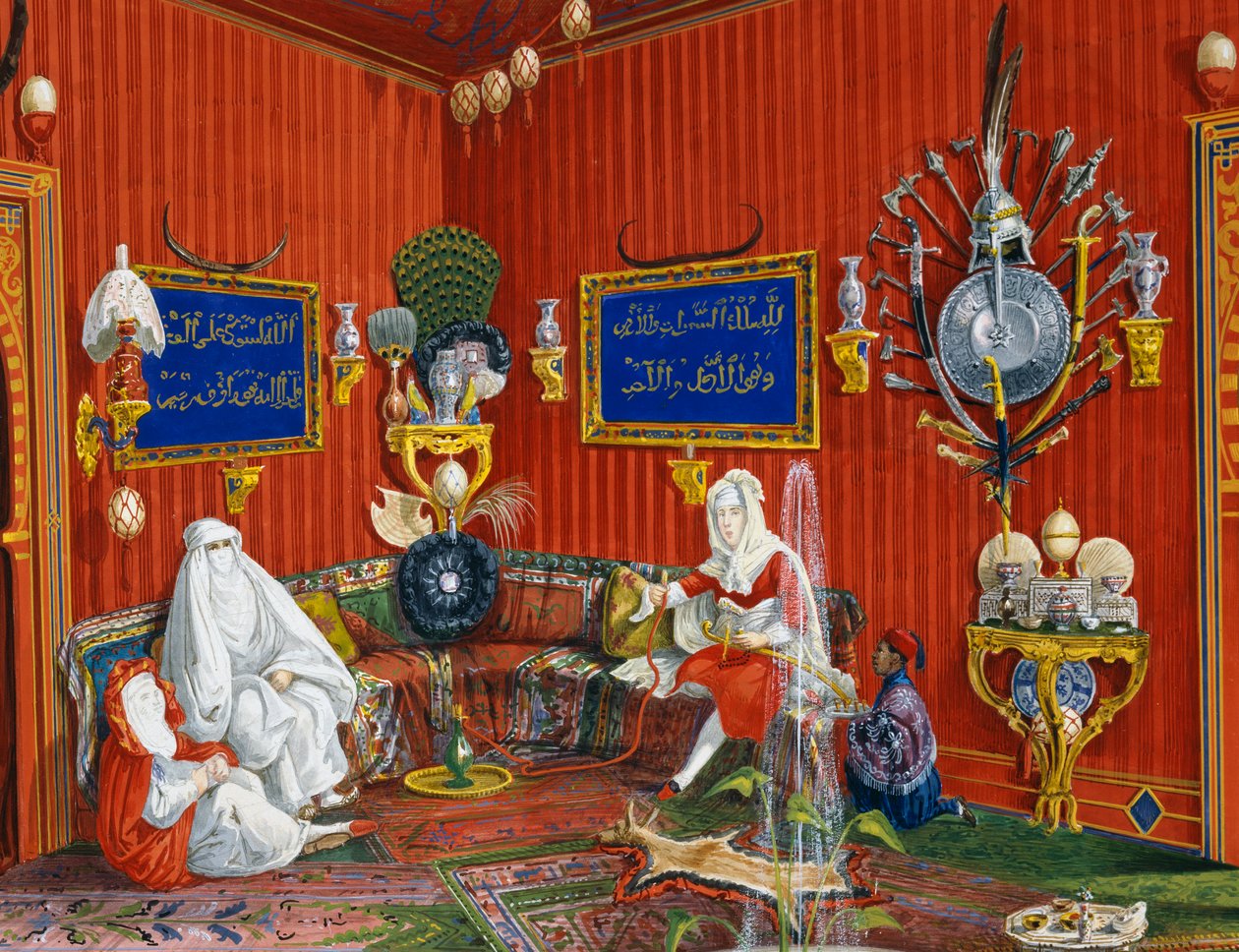 Keleti szoba a Villa Lazarovichban, Habsburg Maximilianus (1832-1867) trieszti rezidenciájában, Germano Prosdocimi tempera alkotó: Germano Prosdocimi