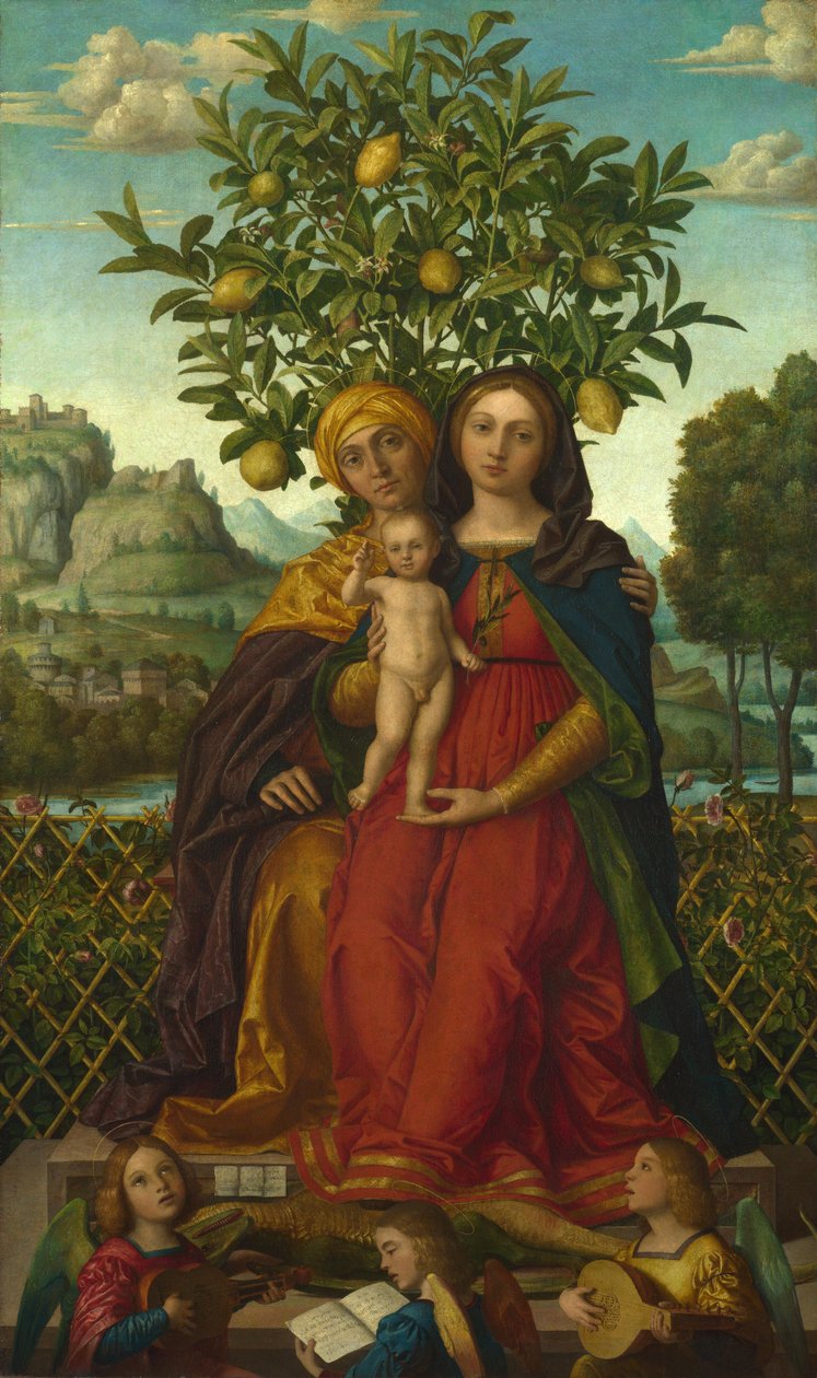 Szűz és gyermek Szent Annával, 1510-18 alkotó: Gerolamo dai Libri