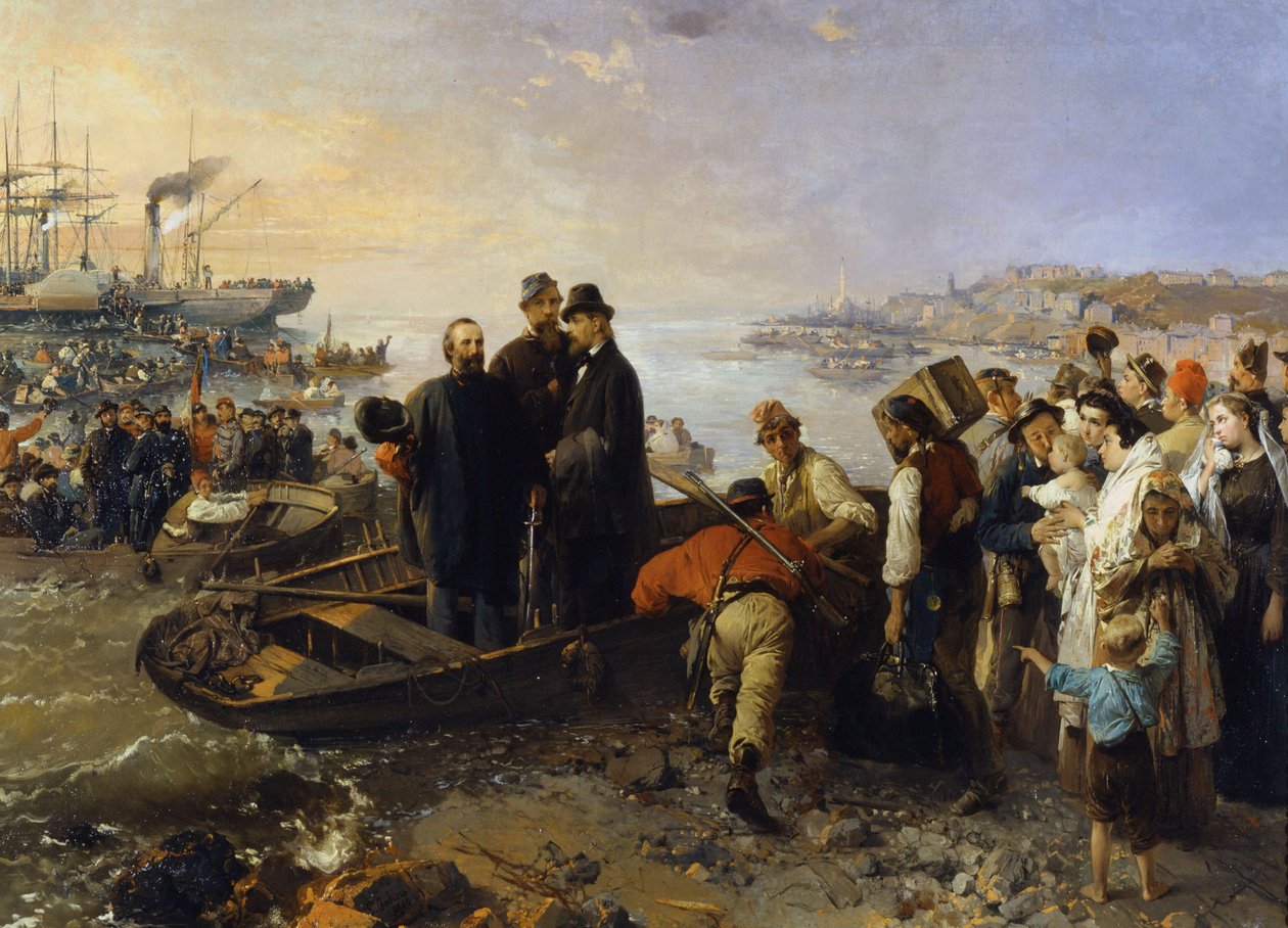 Garibaldi az Ezerrel Quartoból (Genes) indul Marsalába (Szicília) 1870-ben, n.d (olaj, vászon) alkotó: Gerolamo Induno