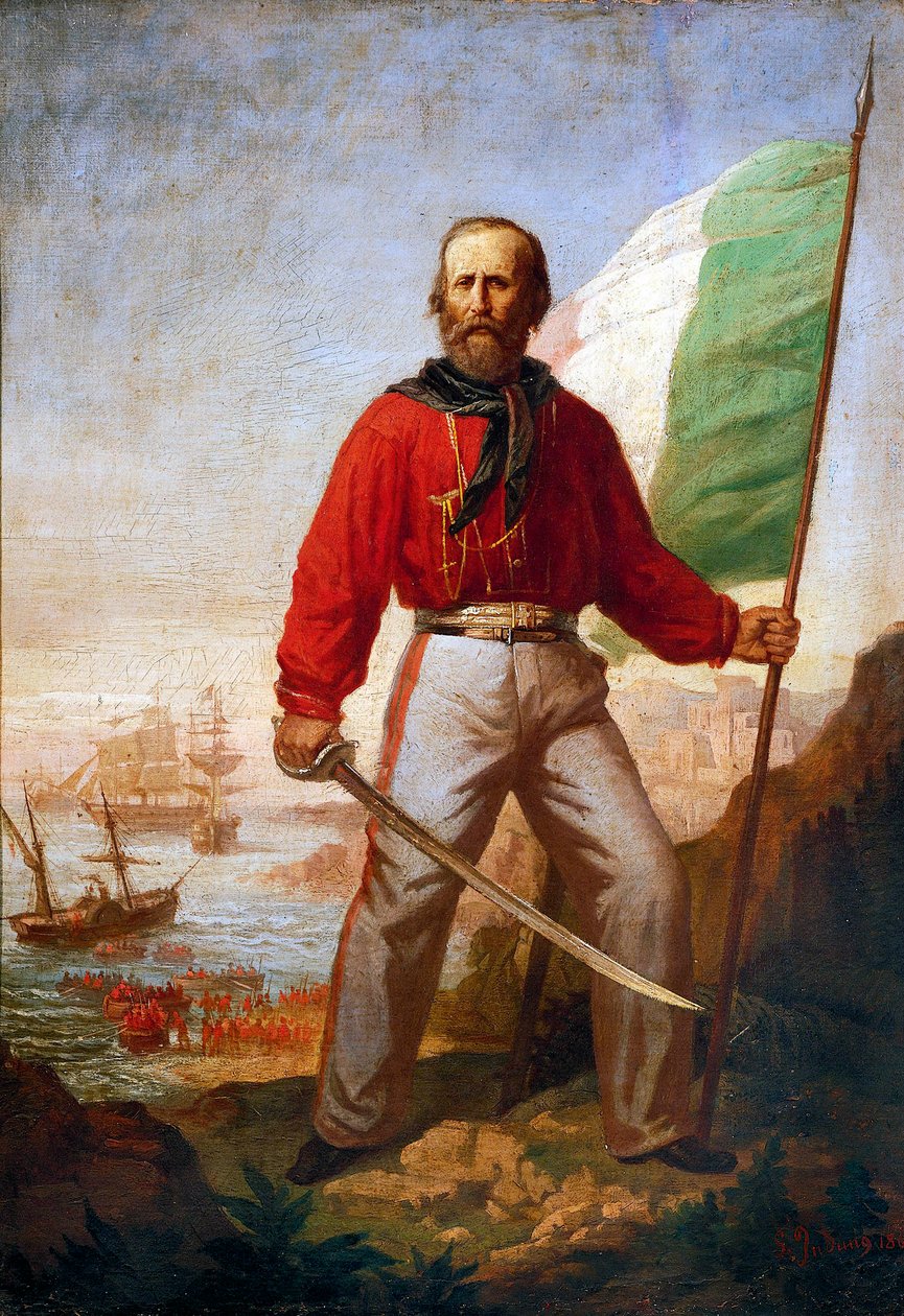 Giuseppe Garibaldi a Thousand leszállása közben Marsalában alkotó: Gerolamo Induno