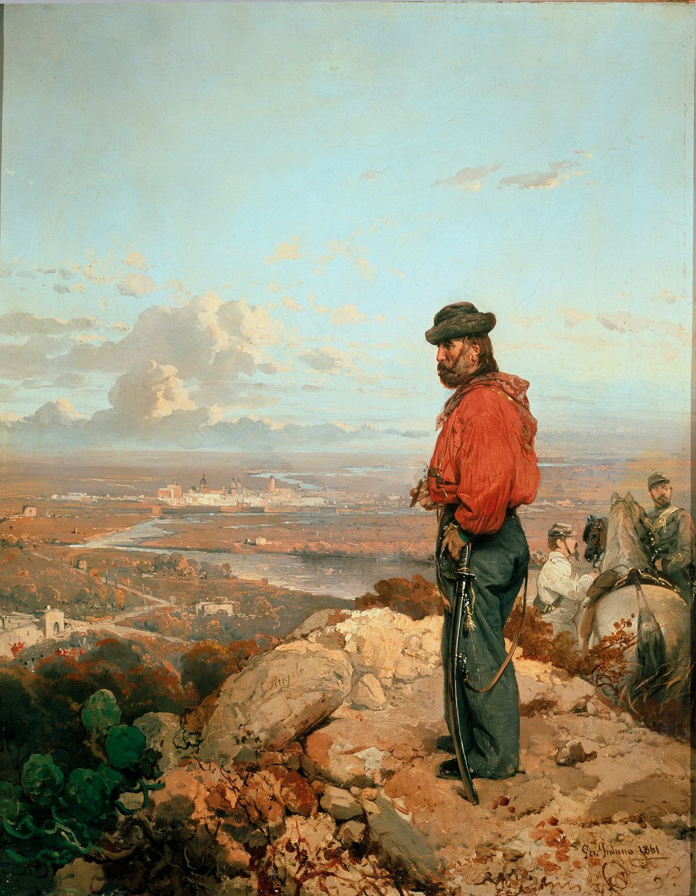 Olasz egység: "" Giuseppe Garibaldi (1807-1882) portréja Capua (Capua) előtt 1860-ban "" Gerolamo (Girolamo) Induno (1825-1890) festménye 1861 Museo del Risorgimento, Milánó alkotó: Gerolamo Induno