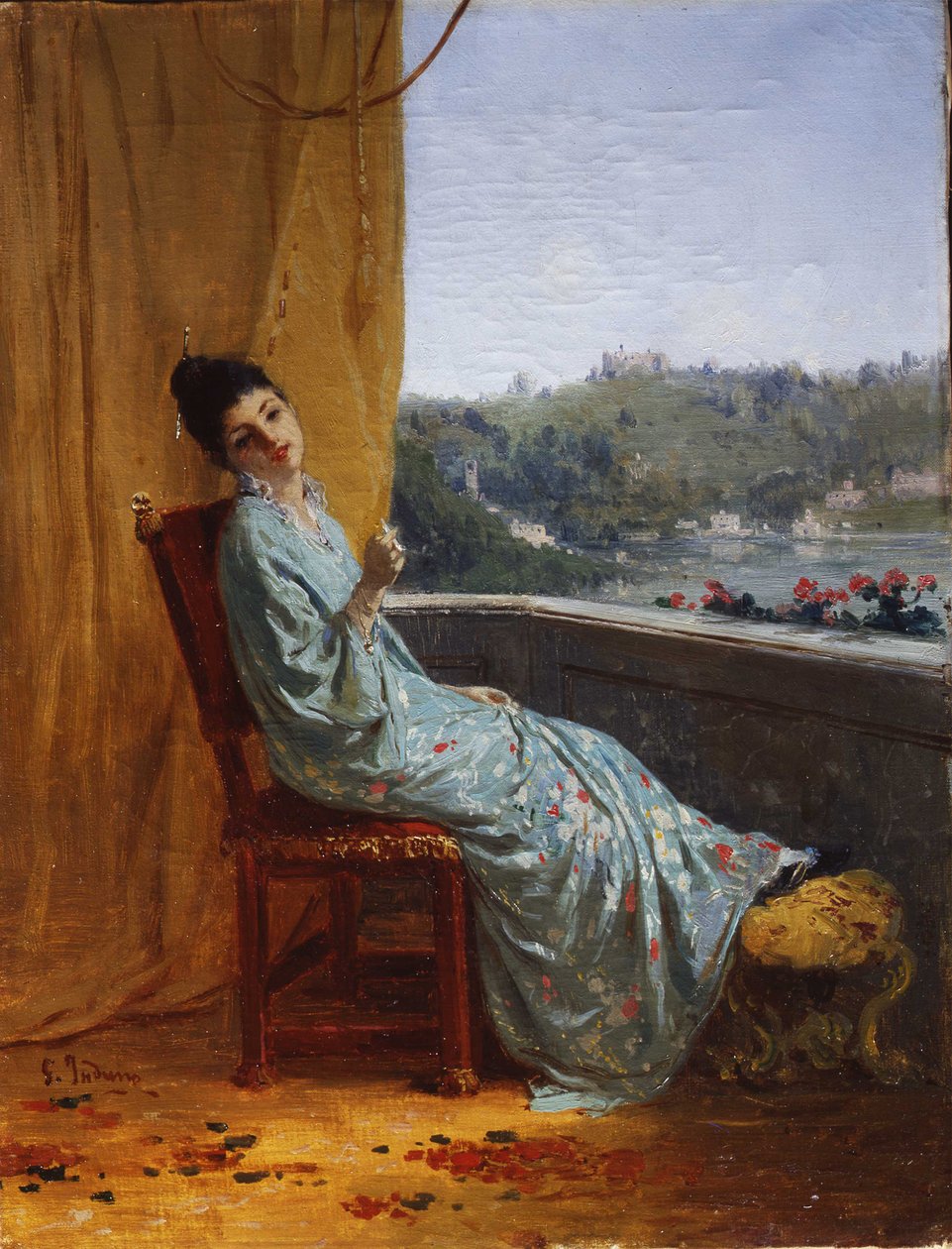 Japán nő, 1880-1885. alkotó: Gerolamo Induno