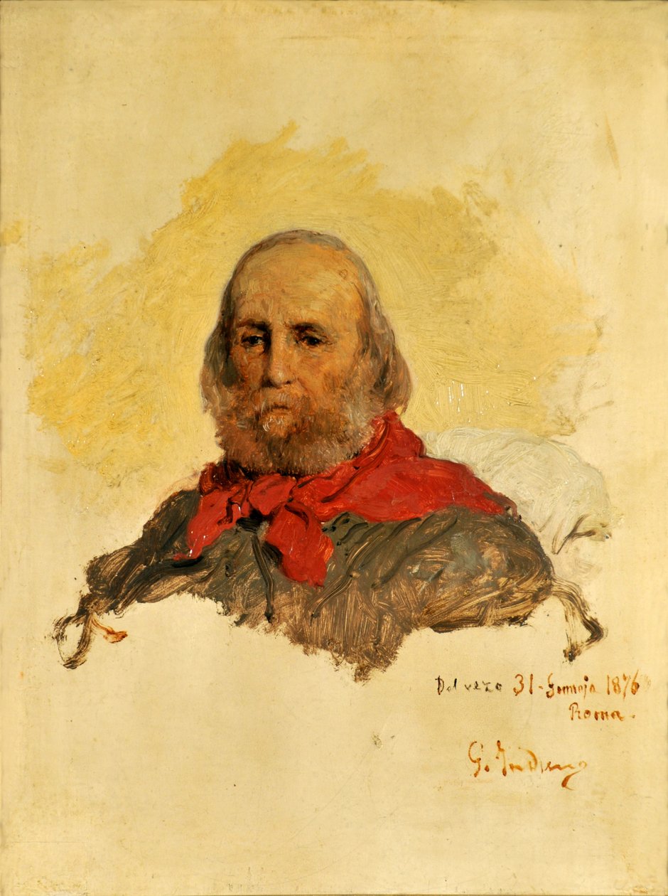 Giuseppe Garibaldi portréja 1807-1882, 1860. alkotó: Gerolamo Induno
