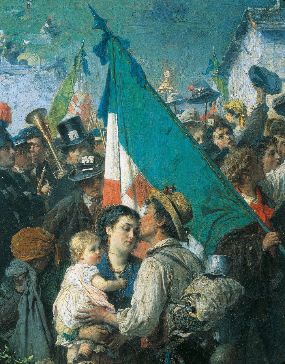 Az 1866-os hadkötelesek távozása, Gerolamo Induno alkotó: Gerolamo Induno