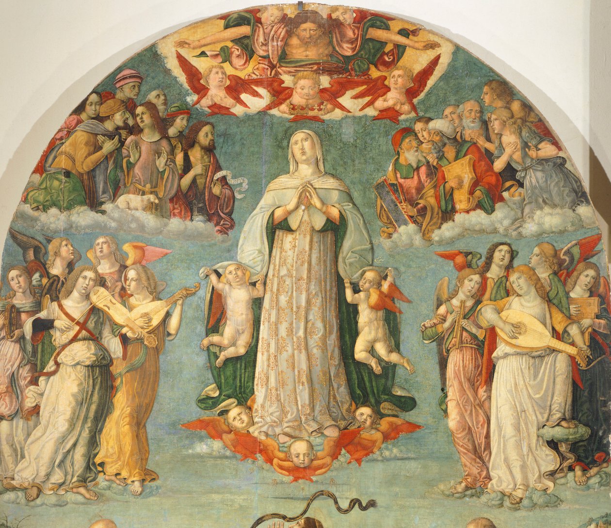 Részlet a Szűz mennybemeneteléből, Girolamo di Benvenuto (1470-1524) alkotó: Gerolamo di Benvenuto
